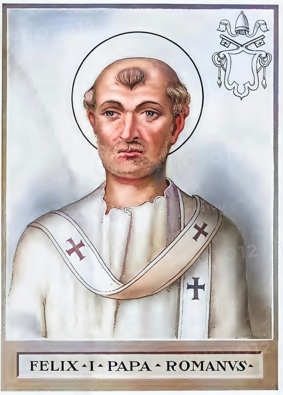 Felix I (lat. the Fortunate, born in Rome, died there on 30 December 274) was elected Bishop of Rome on 5 January 269, Historical, authentic, digitally restored reproduction from a 19th century original, record date not stated, subsequently coloured