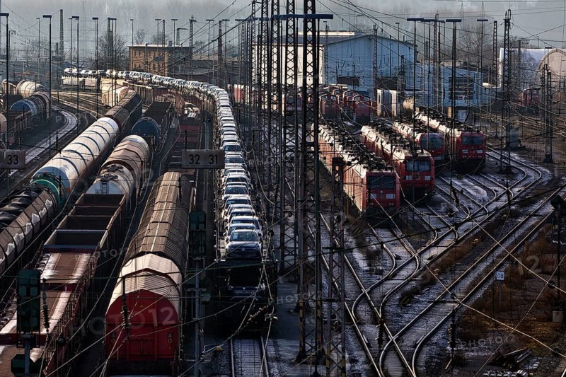 Train formation system with many rails in the Vorhalle district, marshalling yard, freight trains, infrastructure, Hagen, Ruhr area, North Rhine-Westphalia, Germany
