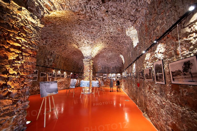 Exhibition at the Porto tourist office, a former Genoese weapons warehouse, interior view, Ota, west coast of Corsica, Corse-du-Sud, Corsica, France