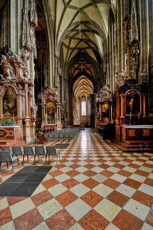 12th Century St. Stephen's Cathedral, Lateral nave, Vienna, Austria