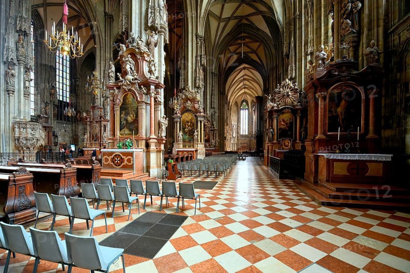 12th Century St. Stephen's Cathedral, Lateral nave, Vienna, Austria
