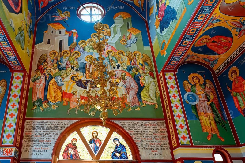 Bulgarian Orthodox Rock cave Monastery of Saint Dimitar Basarbowski, Church interior, Basarbovo, Rousse, Bulgaria