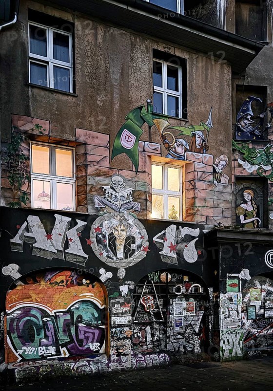Punk Club AK 47, formerly Cafe Nixda in Kiefernstraße, called Kiefern, the punk club No. 1 in Düsseldorf, North Rhine-Westphalia, Germany