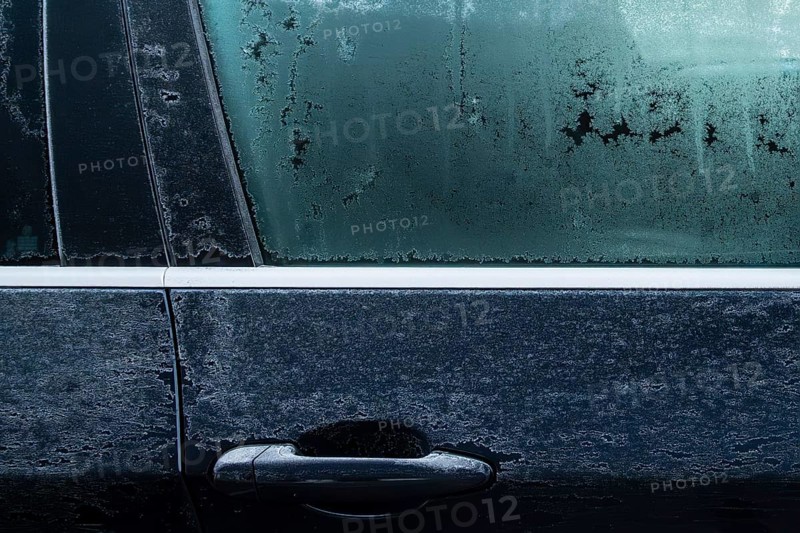 Frost car side window and door trap, Lugano, Tessin, Switzerland