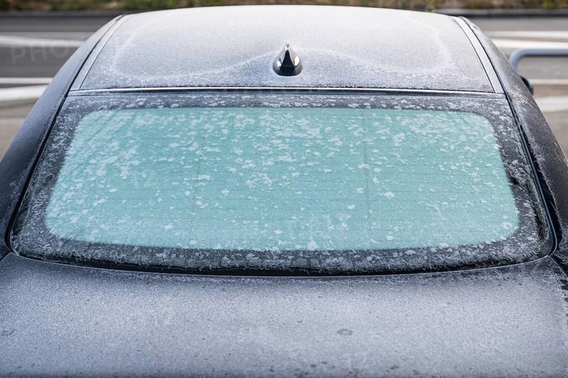 Auto Heckscheibe Frost, Lugano, Tessin, Switzerland