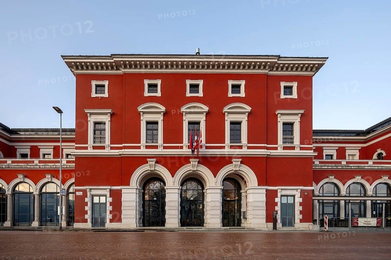 Lugano railway station building, Tessin, Switzerland