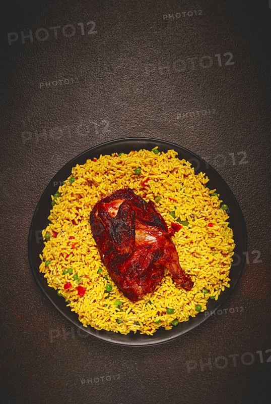 Kabsa, rice with chicken, Saudi Arabian dish, national dish, homemade, no people