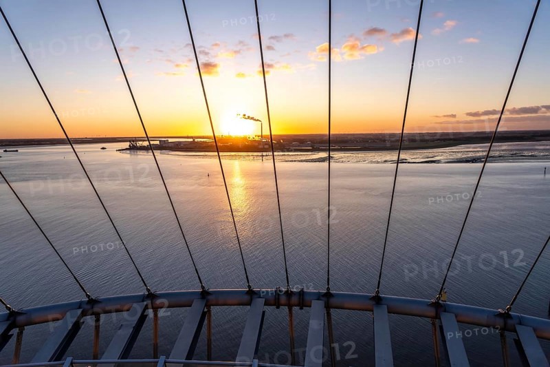 Viewing platform of the Atlantic Sail City Hotel Hochhaus, view over the whole of Bremerhaven