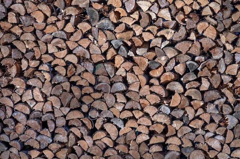 Stacked firewood, Franconia, Bavaria, Germany