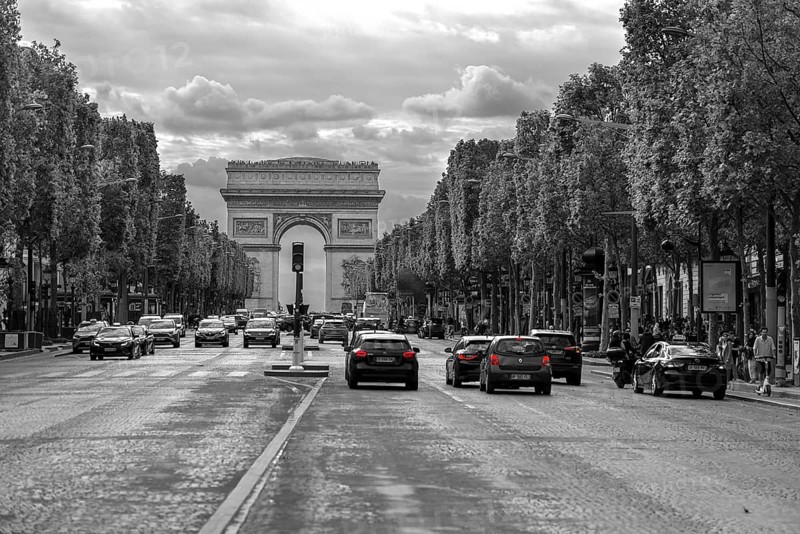 Arc de Triomphe with the Champs Élysées, Paris, France