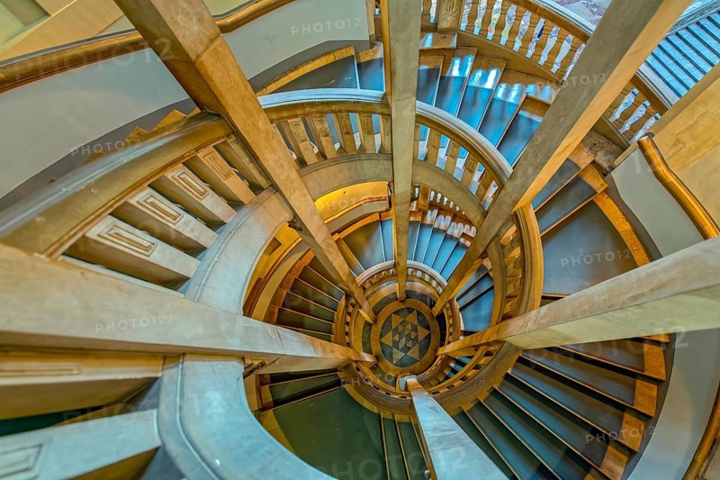 Spiral staircase new town hall inside Hanover Germany