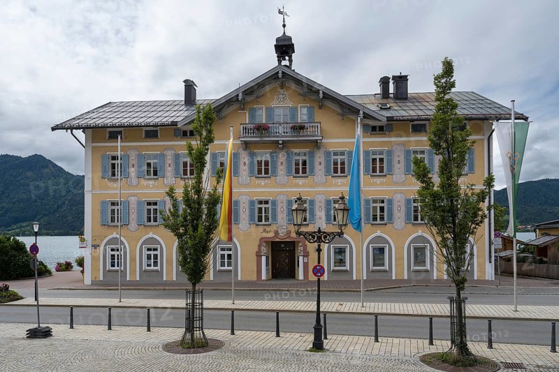 Historic Town Hall, Town of Tegernsee, Upper Bavaria, Bavaria, Germany