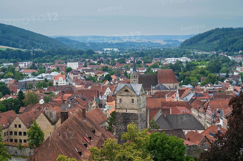 View of the city from Rosenberg Fortress, Upper Franconia, Franconia, Bavaria, Germany