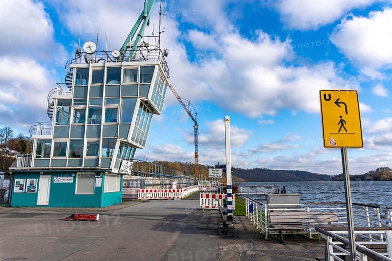 Construction site of the new regatta stand at Lake Baldeney in Essen, North Rhine-Westphalia, Germany