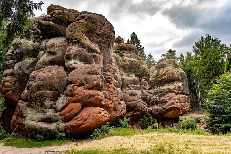 Kelchsteine natural monument near Oybin, Zittau Mountains, Upper Lusatia, Saxony, Germany