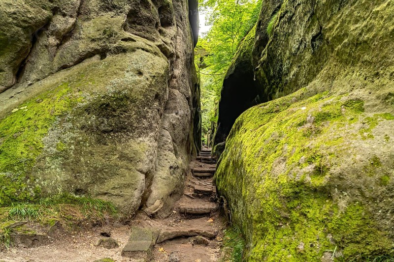 The Knight's Gorge in Oybin, Zittau Mountains, Upper Lusatia, Saxony, Germany