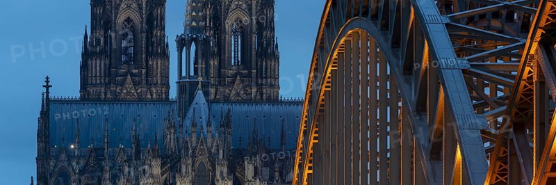 Abendstimmung am Kölner Dom, Hohenzollernbrücke, Cologne, North Rhine-Westphalia, Germany
