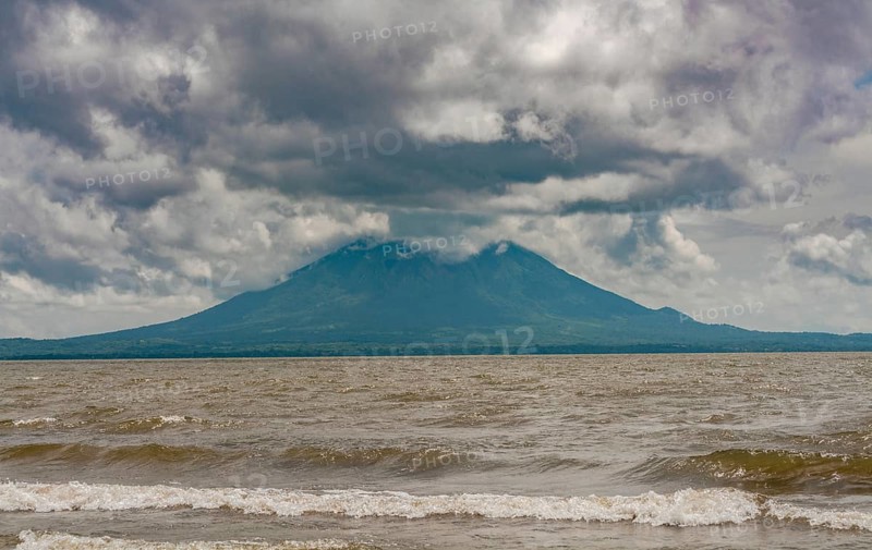 View of the concepción volcano in lake nicaragua. Landscape of Lake Nicaragua, north of Rivas. View of Lake Nicaragua