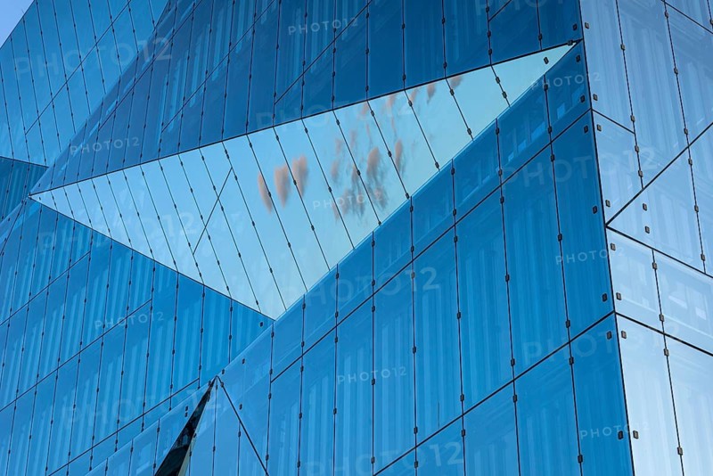 Glass façade of the Cube on Washington-Platz, Central Station, Berlin