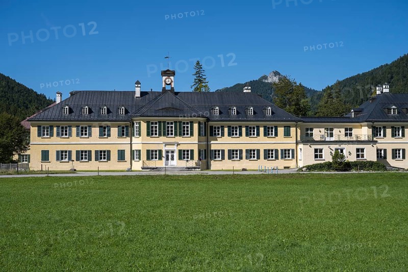 Neues Bad, Hans Seidel Foundation Building, Wildbad Kreuth, Tegernsee Valley, Upper Bavaria, Bavaria, Germany