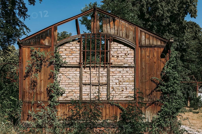 Façade, dilapidated building, Lost Place, Heilstätten Beelitz, Brandenburg