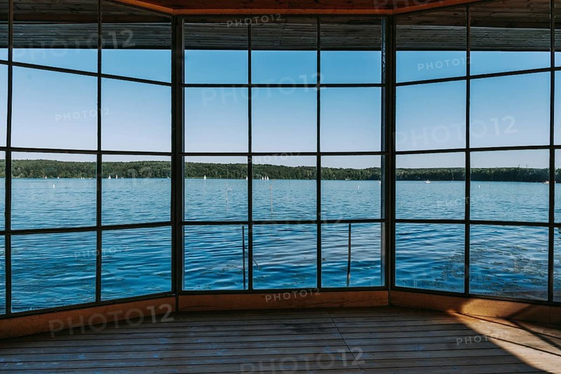 View through a panoramic window, Wannsee, Berlin