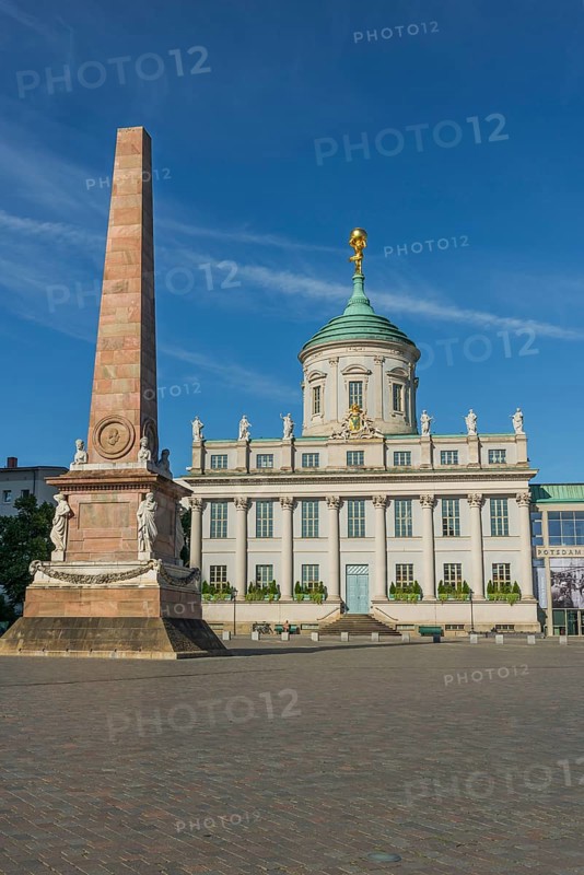 The old town hall as a museum with an obelisk on the old market square, Potsdam
