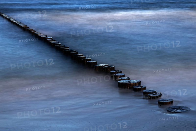 Grooves in the sea, long exposure, Zingst, Fischland-Darß-Zingst, Western Pomerania Lagoon Area National Park, Mecklenburg-Western Pomerania, Germany