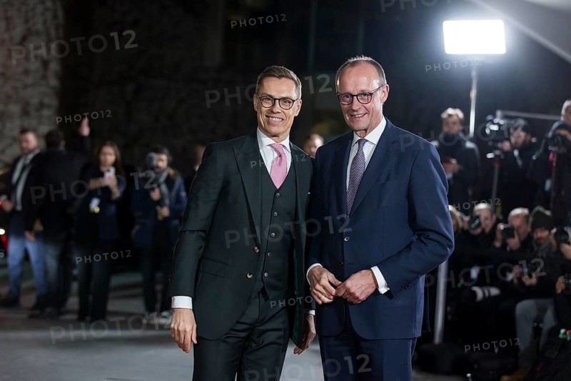 Cai-Göran Alexander Stubb (President of Finland) and Friedrich Merz (Chancellor of the Federal Republic of Germany) on arrival at the Federal Chancellery. Following the bilateral meeting with Ukrainian President Zelenskyi, Federal Chancellor Merz will meet with other European heads of state and government as well as the heads of the EU and NATO. Berlin, 15 August 2025