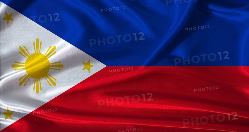 National flag of the Philippines with cloth texture. Philippines flag with realistic texture background