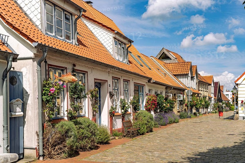 The historic fishing village of Holm, city of Schleswig, Schleswig-Holstein, Germany