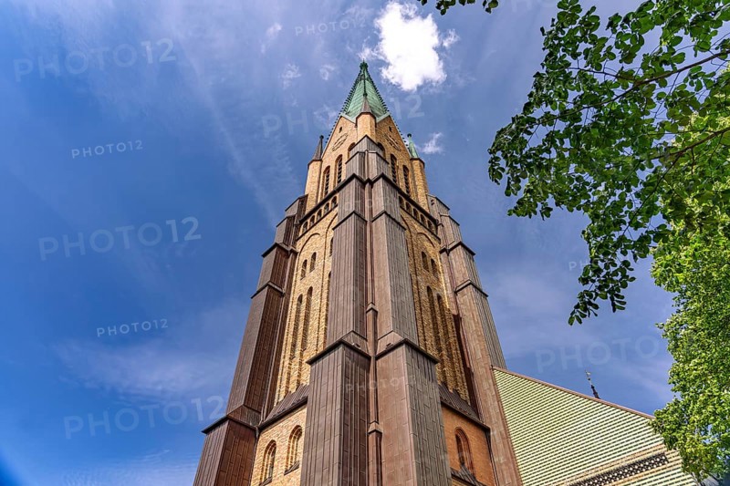 The tower of St. Peter's Cathedral, City of Schleswig, Schleswig-Holstein, Germany