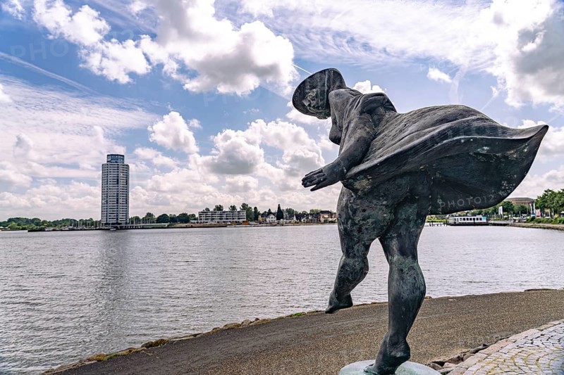 Bronze sculpture of Schleswig on the Schlei, City of Schleswig, Schleswig-Holstein, Germany