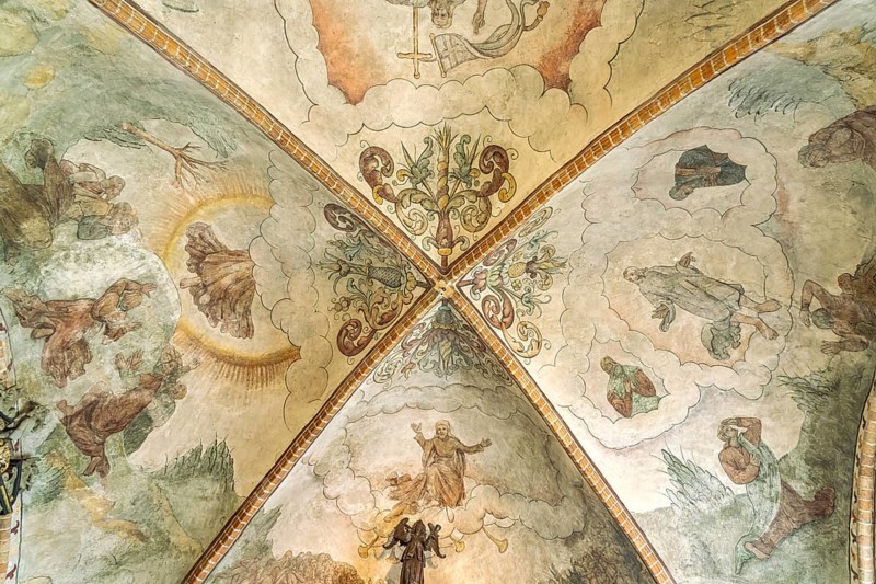 Ceiling painting in the church of St. Nicolai in Eckernförde, Schleswig-Holstein, Germany