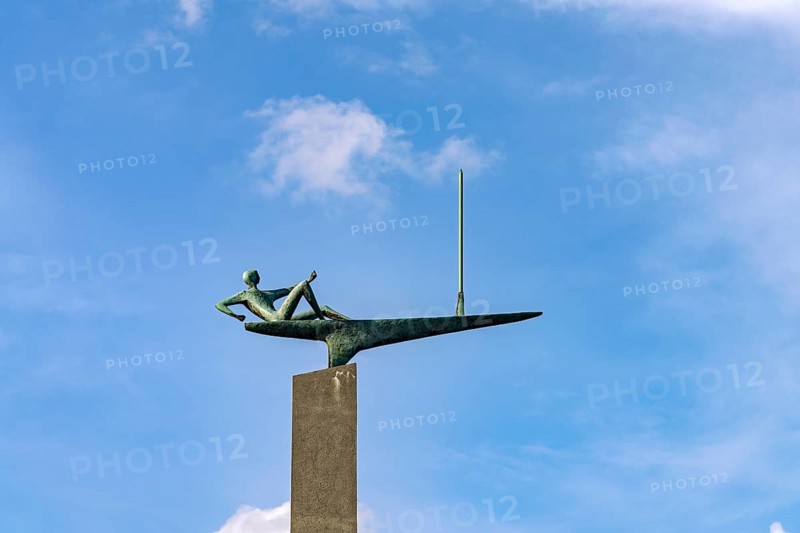 Sculpture The Sailor in Kiel Harbour, Schleswig-Holstein, Germany
