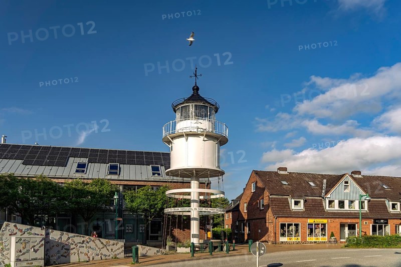 The old Friedrichsort lighthouse in the Friedrichsort district, Kiel, Schleswig-Holstein, Germany