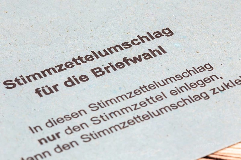 Absentee voting icon: close-up of an envelope for a ballot paper