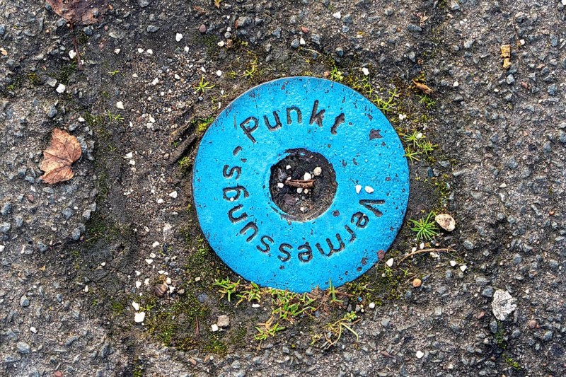 Survey point, in a street, reference point for surveying