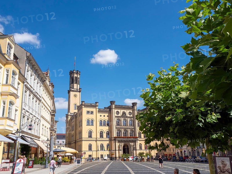 View of Town Hall, Johannisplatz, Zittau, Saxony, Germany