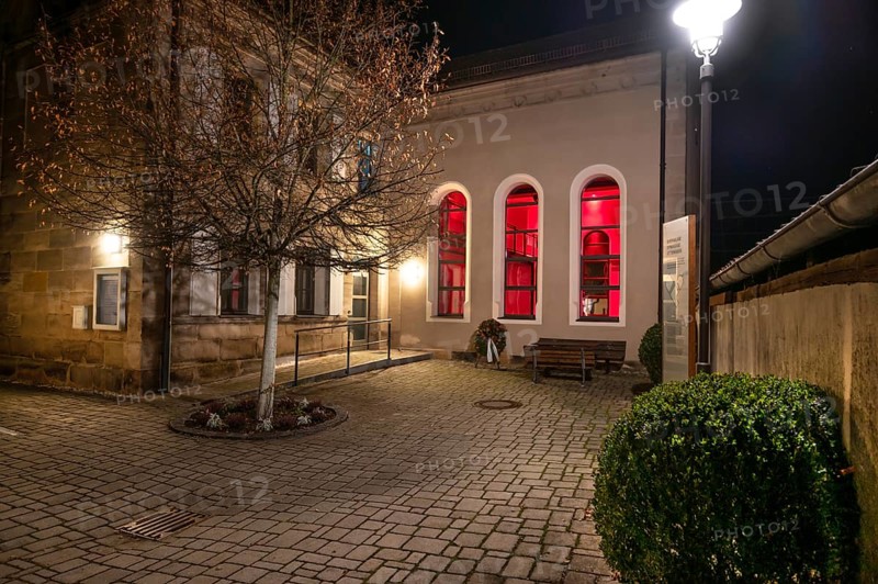 Synagogue in evening lighting, Ottensoos, Middle Franconia, Bavaria, Germany