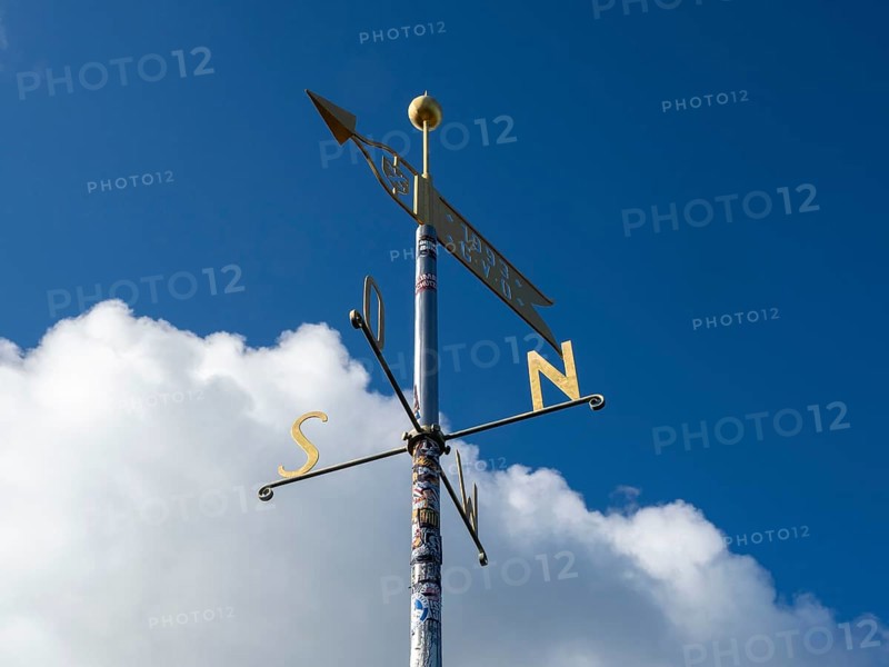 Weather vane and wind arrow, Scharfenstein, Zittau Mountains, Germany