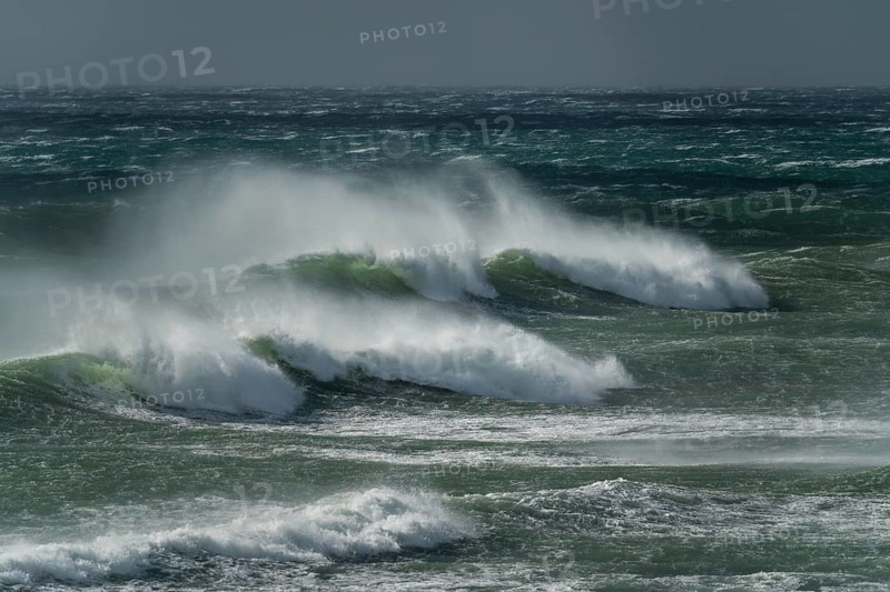 Ocean waves, strong surf, west coast of the Taranaki region, North Island, New Zealand