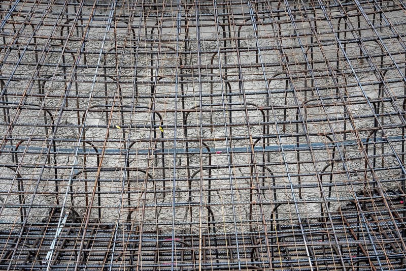 Concreting, concreting the foundation of a wind turbine, more than 600 cubic meters of concrete will be pumped into the foundation for over 7 hours, over 100 tons of reinforcing steel have been used, the wind turbine will have a hub height of 160 meters, part of a new wind farm in Sauerland, near Balve, North Rhine-Westphalia, Germany