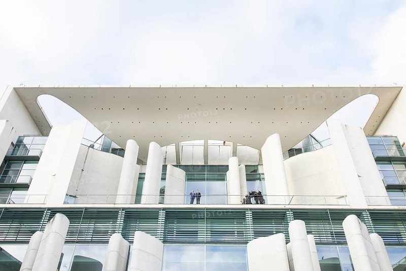Friedrich Merz (Chancellor of the Federal Republic of Germany, CDU) and Mark Rutte (Secretary General of NATO) wave from the terrace in front of a joint one-on-one meeting at the Federal Chancellery, Berlin, 11 December 2025