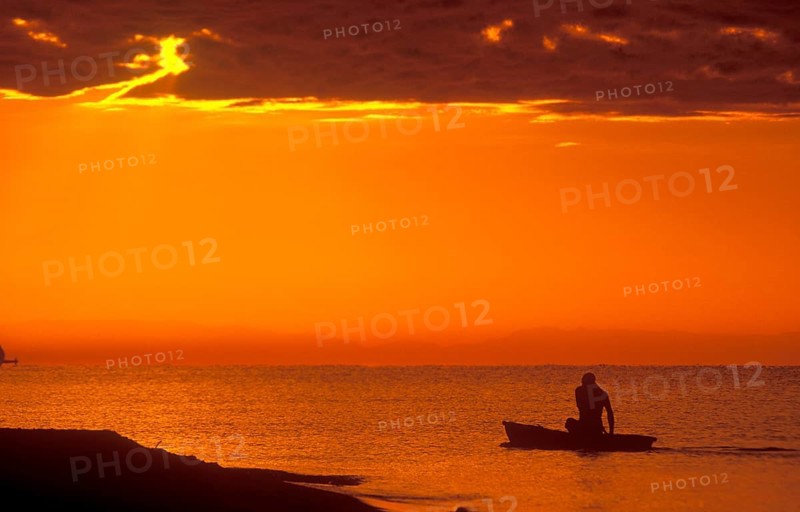 Sunrise over Lake Malawi near Kande, Malawi, Africa, July 2000, vintage, retro, old, historic