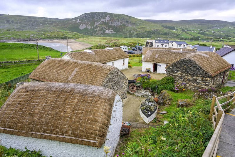 View of the open-air museum, Glencolmcille, County Donegal, Ireland