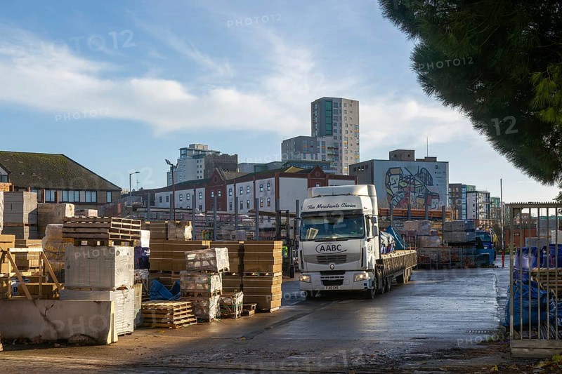 AABC Group The Merchants Choice truck lorry vehicle, Jewson Greyfriars Road timber yard, Ipswich, Suffolk, England, UK