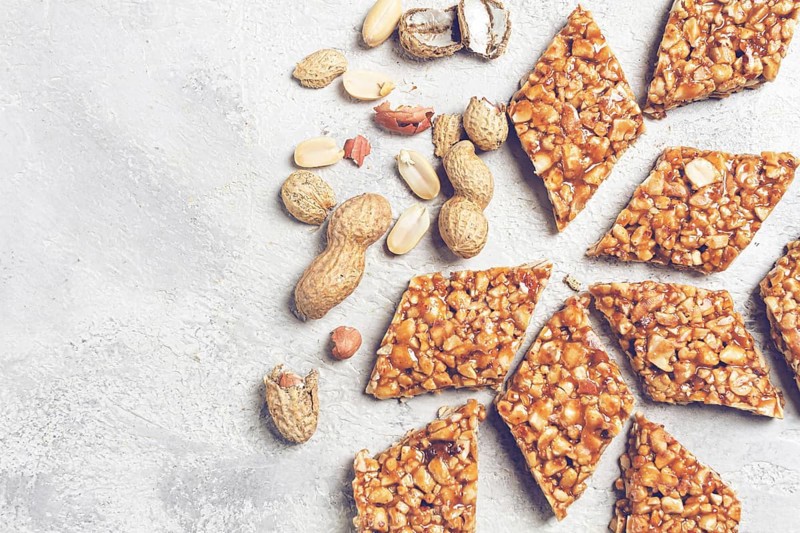 Kozinaki with peanuts, dessert, gozinaki, traditional Georgian cuisine, no people