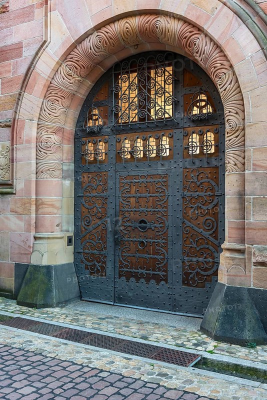 Ancient front door of the Archbishop's Ordinariate in Freiburg im Breisgau