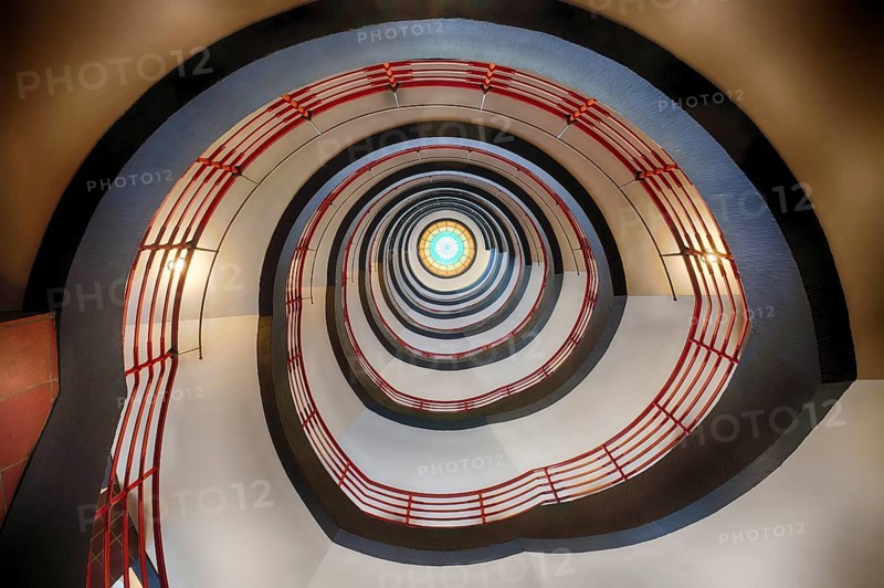 Interior view, staircase, round, Sprinkenhof office building, Free and Hanseatic City of Hamburg, Germany